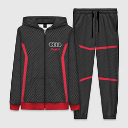 Женский 3D-костюм Audi: Black Carbon, цвет: 3D-красный