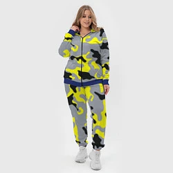 Женский 3D-костюм Yellow & Grey Camouflage, цвет: 3D-синий — фото 2