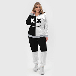 Женский 3D-костюм Marshmello: Black & White, цвет: 3D-меланж — фото 2