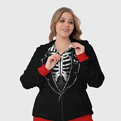 Женский 3D-костюм Хэллоуинский скелет, цвет: 3D-красный — фото 2