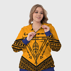 Женский 3D-костюм Native American: Yellow Style, цвет: 3D-синий — фото 2