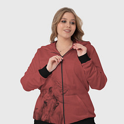 Женский 3D-костюм Конь на красном фоне, цвет: 3D-черный — фото 2