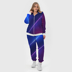 Женский 3D-костюм Фиолетово 3d волны 2020, цвет: 3D-белый — фото 2