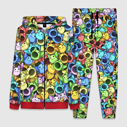 Женский костюм Цветные Поп Котики / 3D-Красный – фото 1