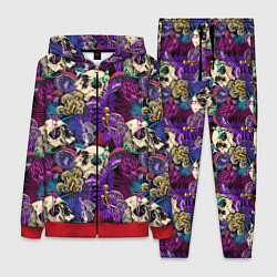 Женский 3D-костюм Психоделика - черепа и грибы, цвет: 3D-красный