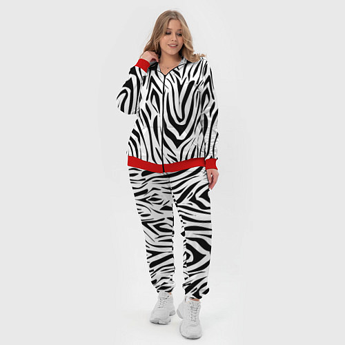 Женский костюм Черно-белая зебра / 3D-Красный – фото 4