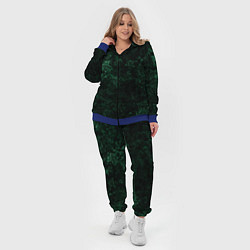 Женский 3D-костюм Темно-зеленый мраморный узор, цвет: 3D-синий — фото 2
