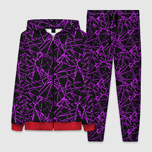 Женский костюм Фиолетово-черный абстрактный узор / 3D-Красный – фото 1