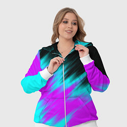 Женский 3D-костюм НЕОНОВЫЕ ПОЛОСЫ И НИЧЕГО ЛИШНЕГО NEON STRIPES, цвет: 3D-белый — фото 2