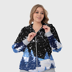 Женский 3D-костюм Снежная ночь в зимнем лесу, цвет: 3D-меланж — фото 2