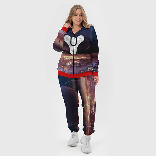 Женский костюм ДЕСТИНИ ЗЕМЛЯ ХАБ, СТРАННИК НАД ГОРОДОМ / 3D-Красный – фото 4