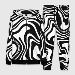 Женский 3D-костюм Черно-белые полосы Black and white stripes, цвет: 3D-черный