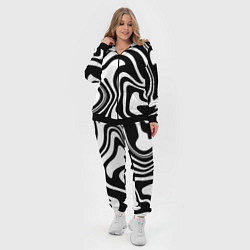 Женский 3D-костюм Черно-белые полосы Black and white stripes, цвет: 3D-черный — фото 2