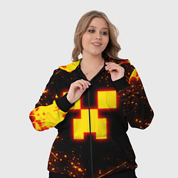 Женский 3D-костюм ОГНЕННЫЙ КРИПЕР, МАЙНКРАФТ, цвет: 3D-черный — фото 2