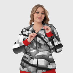 Женский 3D-костюм Геометрическая объёмная абстракция, цвет: 3D-красный — фото 2