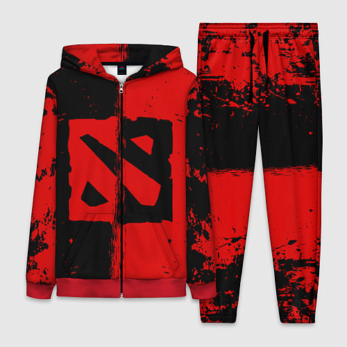 Женский костюм DOTA 2 БРЫЗГИ КРАСОК, КРАСНО ЧЁРНЫЙ ЛОГО / 3D-Красный – фото 1