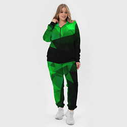 Женский 3D-костюм Изумрудный Зеленый Геометрия, цвет: 3D-черный — фото 2