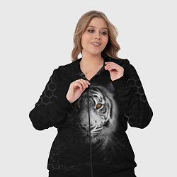 Женский 3D-костюм Тигр черно-белый соты, цвет: 3D-черный — фото 2