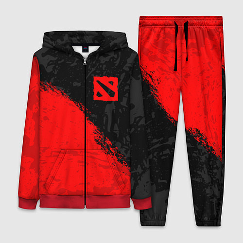 Женский костюм DOTA 2 RED LOGO, БРЫЗГИ КРАСОК / 3D-Красный – фото 1