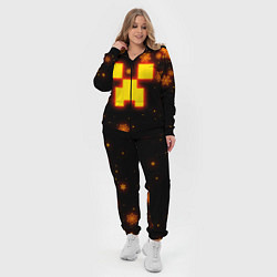 Женский 3D-костюм НОВОГОДНИЙ ОГНЕННЫЙ КРИПЕР CREEPER FIRE, цвет: 3D-черный — фото 2