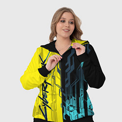 Женский 3D-костюм CYBERPUNK 2077 Логотип, цвет: 3D-черный — фото 2