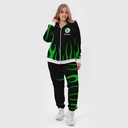 Женский 3D-костюм Skoda огонь, цвет: 3D-белый — фото 2