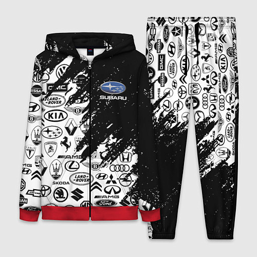 Женский костюм Subaru - Паттерн логотипов авто / 3D-Красный – фото 1