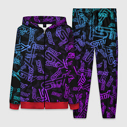 Женский 3D-костюм STI NEON PATTERN, цвет: 3D-красный