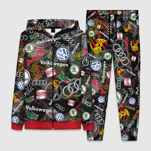 Женский костюм Volkswagen Group AUDI VW SEAT PORSCHE SKODA / 3D-Красный – фото 1