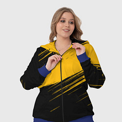 Женский 3D-костюм Black and yellow grunge, цвет: 3D-синий — фото 2