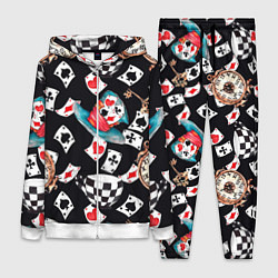 Женский 3D-костюм Алиса в стране чудес - карты, цвет: 3D-белый