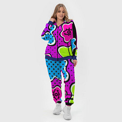Женский 3D-костюм Яркий абстрактный узор в стиле 90х, неоновые цвета, цвет: 3D-синий — фото 2