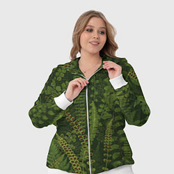 Женский 3D-костюм Цветы Зеленые Папоротники, цвет: 3D-белый — фото 2