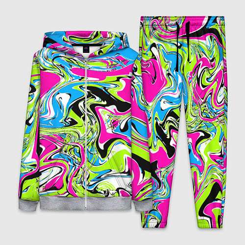 Женский костюм Абстрактные мраморные разводы в ярких цветах Поп а / 3D-Меланж – фото 1