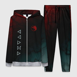 Женский 3D-костюм The witcher Волк Черные Молнии, цвет: 3D-меланж