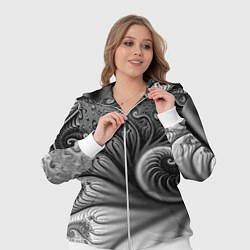 Женский 3D-костюм Футуристический фрактальный абстрактный паттерн Fu, цвет: 3D-белый — фото 2