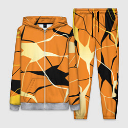 Женский 3D-костюм Абстрактные полосы на оранжевом фоне, цвет: 3D-меланж