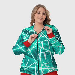 Женский 3D-костюм Неоновые лучи и неоновые надписи - Светло-зелёный, цвет: 3D-красный — фото 2