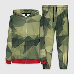 Женский 3D-костюм 3д полигоны - камуфляж, цвет: 3D-красный