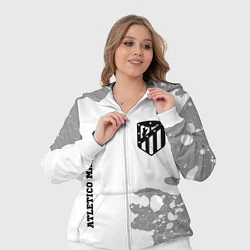 Женский 3D-костюм Atletico Madrid Sport на темном фоне, цвет: 3D-белый — фото 2