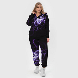 Женский 3D-костюм Неоновый узор - Фиолетовый, цвет: 3D-черный — фото 2