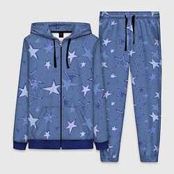 Женский костюм Gray-Blue Star Pattern