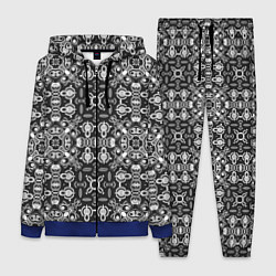 Женский 3D-костюм Black and white ethnic oriental ornament, цвет: 3D-синий