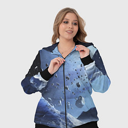 Женский 3D-костюм Космический пейзаж с ледяными скалами, цвет: 3D-черный — фото 2