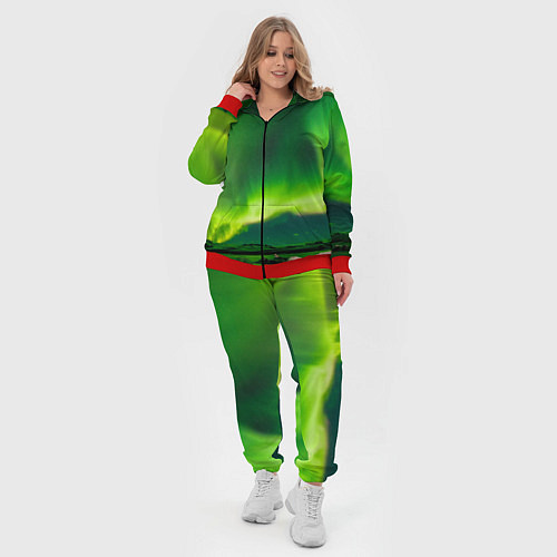 Женский костюм Абстрактное полярное сияние - Зелёный / 3D-Красный – фото 4