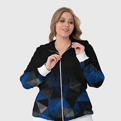 Женский 3D-костюм Черно-синий геометрический, цвет: 3D-белый — фото 2