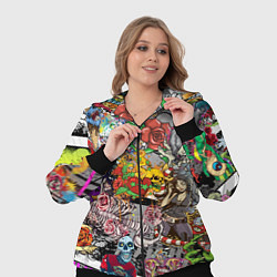 Женский 3D-костюм Цветное граффити и татуировки, цвет: 3D-черный — фото 2