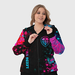 Женский 3D-костюм Leeds United - neon gradient: символ и надпись вер, цвет: 3D-черный — фото 2