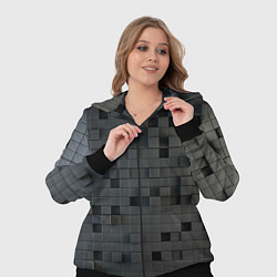 Женский 3D-костюм Пиксельный объёмный паттерн, цвет: 3D-черный — фото 2