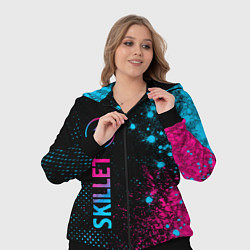 Женский 3D-костюм Skillet - neon gradient: по-вертикали, цвет: 3D-черный — фото 2
